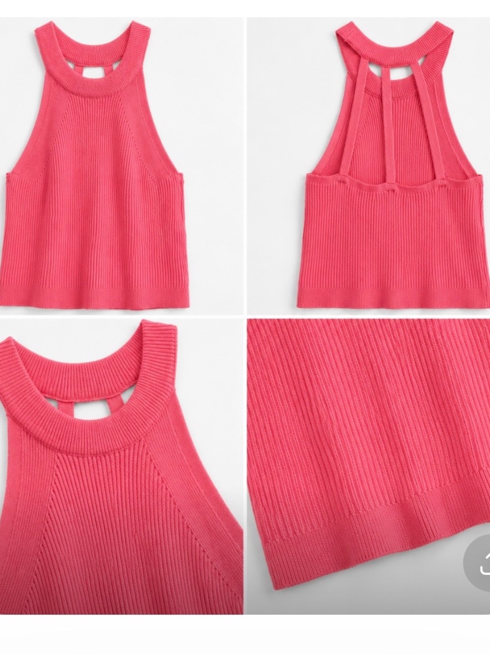 NWT Sleeveless Ribbed Knit Tank Top - Pink